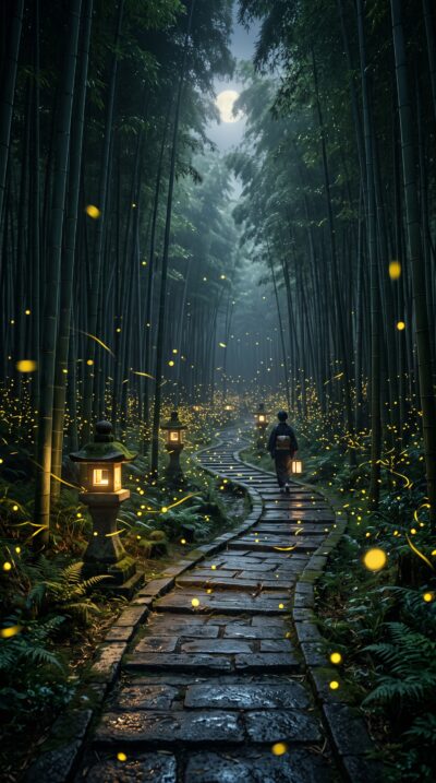 Enchanted Bamboo Path Wallpaper